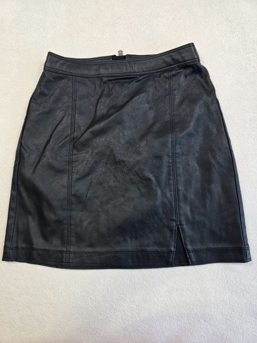 Abercrombie & Fitch XXS Black Faux Leather Mini Skirt Y2K Punk Goth
